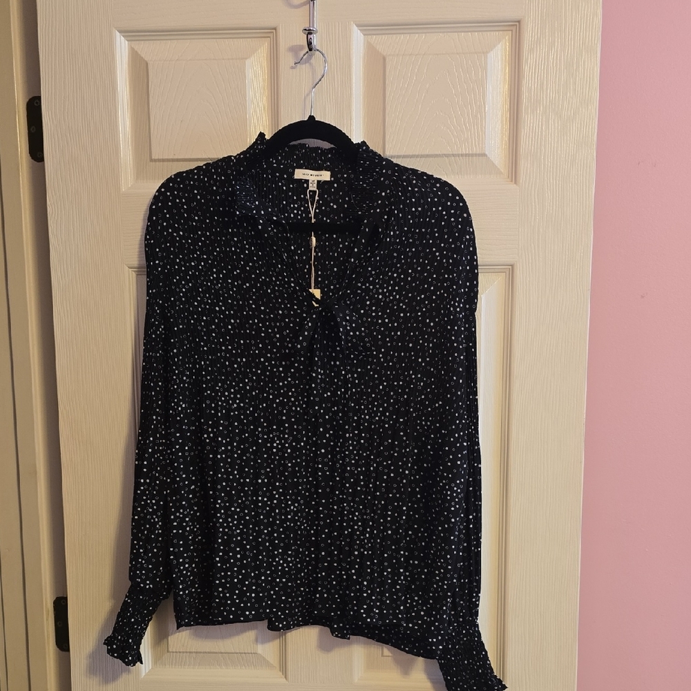 Max Studio‎ Black and White Dotted Blouse